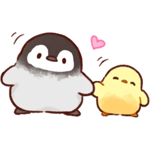 les poussins sont mignons, soft and cute chick, panda chicken love, pingouin chicken mengyi, poulet pingouin doux mignon cick