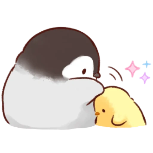 penguin sayang, cewek lembut dan lucu, penguin gambar lucu, penguin chicken cute art, cick penguin ayam lembut dan imut