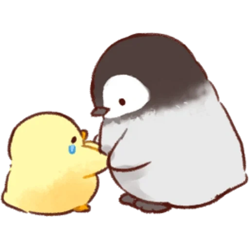 pingouin de poulet, poussin doux et mignon, dessin de pigwinhenka, chicken penguin doux et mignon cick