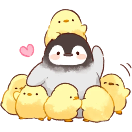 soft and cute chick, soft cute chicken, penguin chicken cute art, chicken penguin soft cute cick