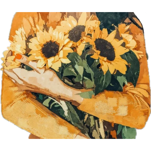 fiori di girasole, bouquet di girasole, immagine di girasole, girasoli con acrilico, immagine modulare di girasole