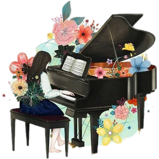 disegno per pianoforte, piano generale, i suoni magici del piano, migliore musica per pianoforte new age, diario della scuola musicale bouquet royale