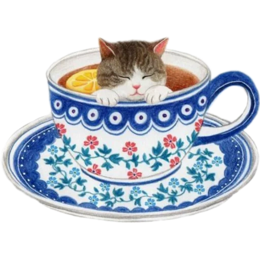 cat, a cup cat, cup kitten, cute animals, the cat is good morning