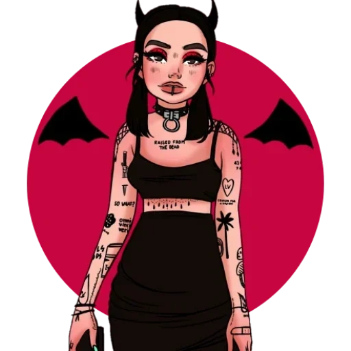 wanita muda, girl goth art, gambar anak perempuan, menggambar gadis punk, gadis gothic