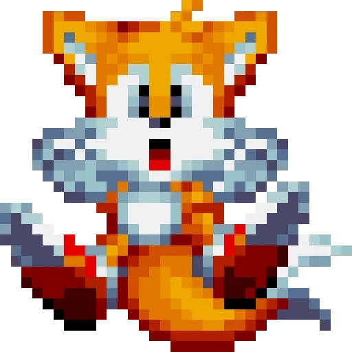 tails, sonic mania, тейлз пиксель, соник мания тейлз, sonic tails пиксельный