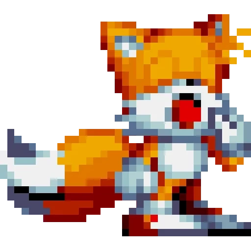 tails, соник мания тейлз, sonic tails пиксельный, соник мания тейлз пиксель, соник мания спрайты тейлза