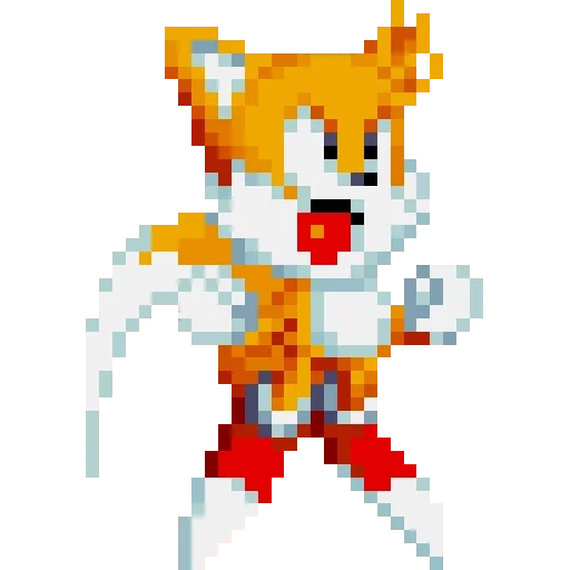 tails, тейлз пиксель, соник мания тейлз, тейлз долл пиксельные, соник мания спрайты тейлза