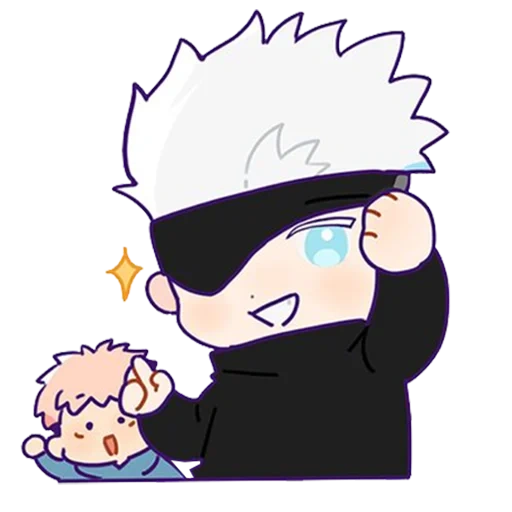 телеграм стикеры jujutsu kaisen, персонажи аниме, gojo chibi, чиби милые, аниме рисунки