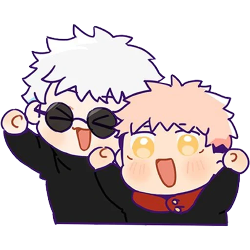 персонажи аниме, телеграм стикеры jujutsu kaisen, стикеры, стикеры телеграм, gojo satoru chibi