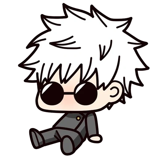 телеграм стикеры jujutsu kaisen, gojo satoru chibi, чиби канеки кен, аниме милые рисунки, чиби канеки