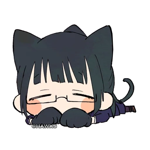 anime, picture, chibik cat, anime characters, dissatisfied anime of some