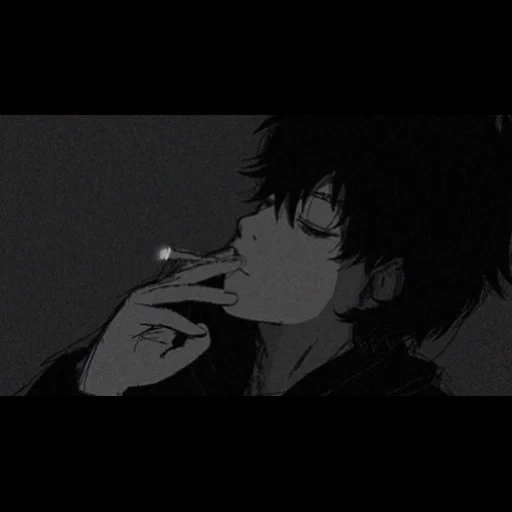 человек, рисунок, егор летов, аниме сигареты эстетика, курящий парень аниме старые