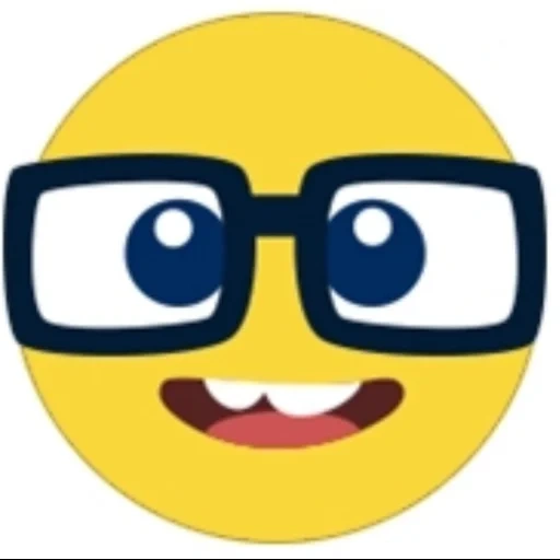 souriant, lunettes à emoji