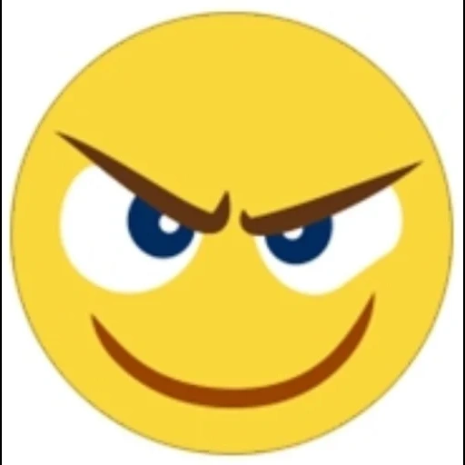 these are emoticons, smirk smiley, vaiber smiles, evil smiley, an angry smiley