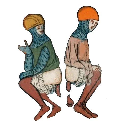 pés, ilustração, idade média, roupas medievais