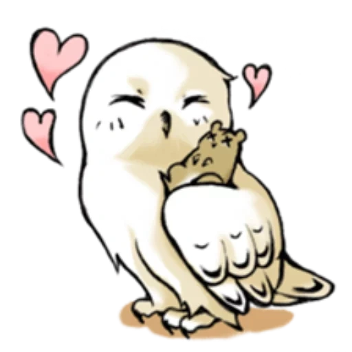 owl, cat, love birds, owls are gentle, the drawings are cute