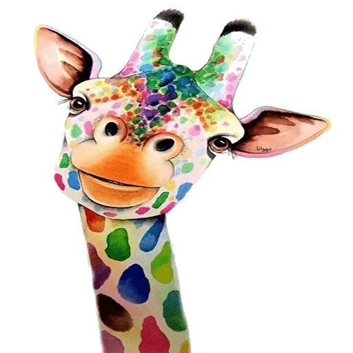 жираф, милый жираф, подслушанное, жираф картина, поп-арт животные жираф