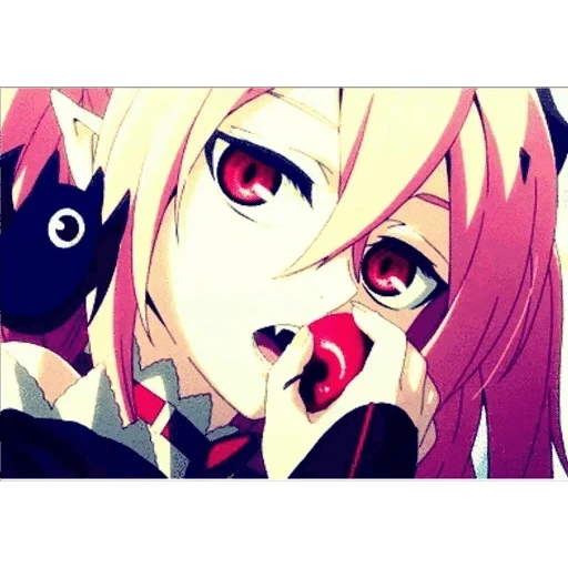 anime cook, cook tepes, anime vampire, vampire anime art, croup tepes eat an apple