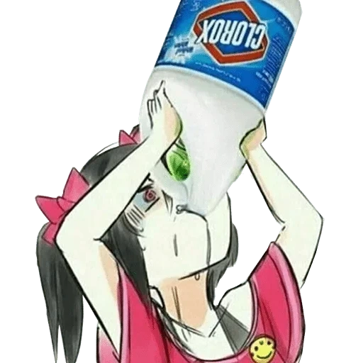 anime, bottiglia, bevande anime, feman olarambo, meme anime clorox