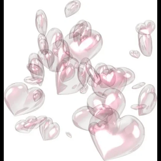 powder core, pink pattern, pink heart, heart-shaped transparent background color, pink pearl heart