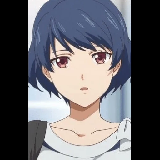 menina anime, menina anime, personagem de anime, animação de placa afiada, cabelo curto do conselho japonês dumekano