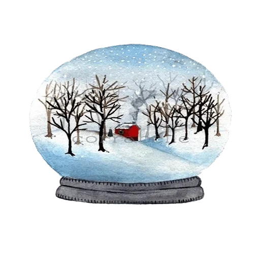 зимний шар, snow globe, шар снегом, снежный шар, шар снегом рисунок