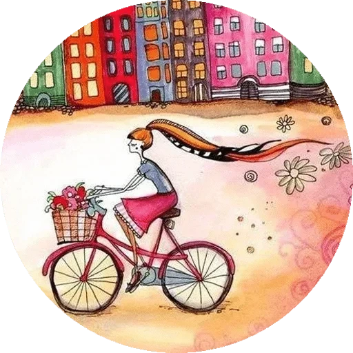 девочка велосипеде, велосипед иллюстрация, на велосипеде рисунок, девочка велосипеде рисунок, меган хесс иллюстрации велосипед