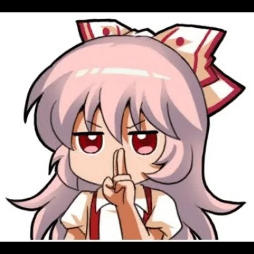 аниме арта, аниме эмодзи, аниме смайлы, emoting mokou, touhou project