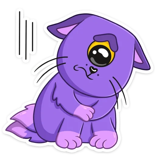 милые, фиолетовая кошка срисовка