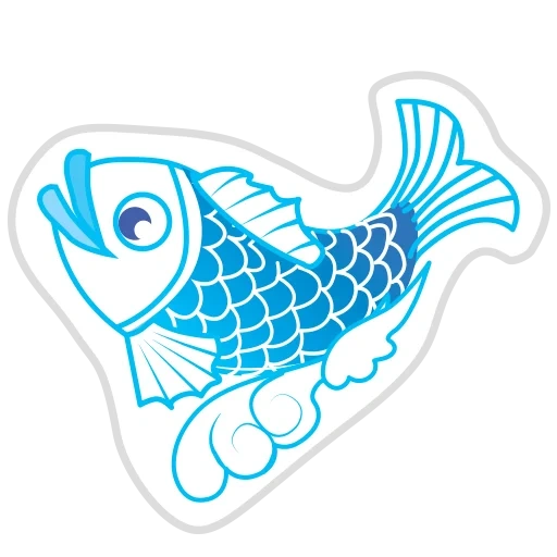 pez, vector de pez ruff, vector de mano de peces, logotipo con un pez con un lápiz