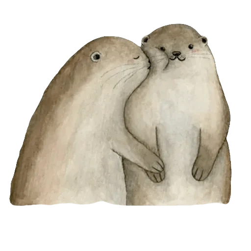 pelukan, proverbs, животные милые, lizclimo tumblr, влюбленные тюлени рисунок