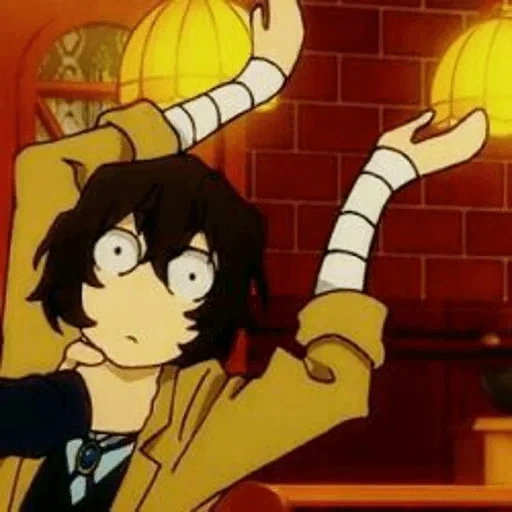 dazai, dazai anime, osamu dadzai, dadzai osamo stop frame, great stray dogs funny moments