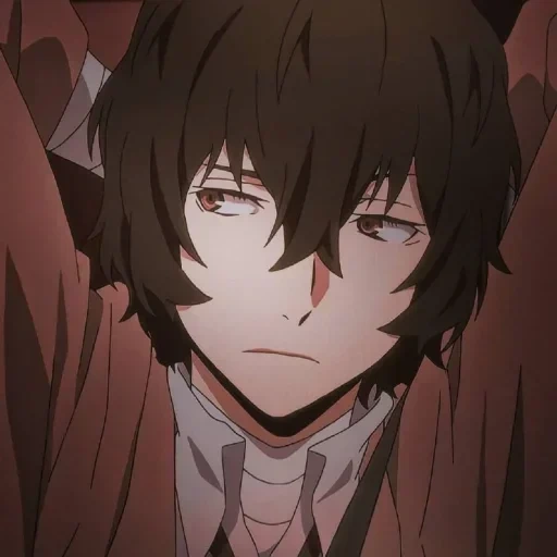 dazai, wajah dazai, osamu dadzai, anime dadzai osamu, dadzai osamu keras kepala