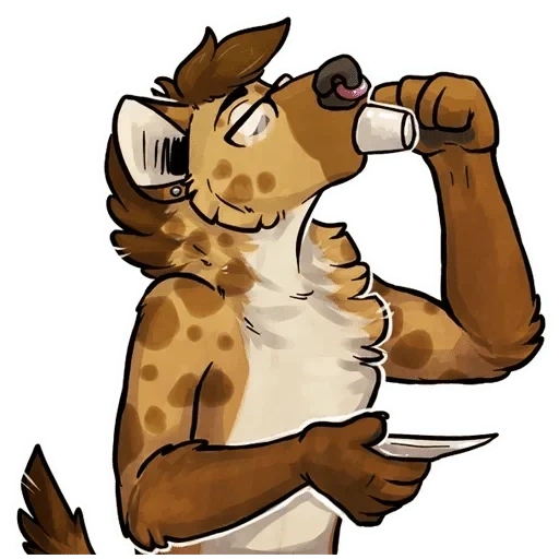 coffee, frie hyenas are cute