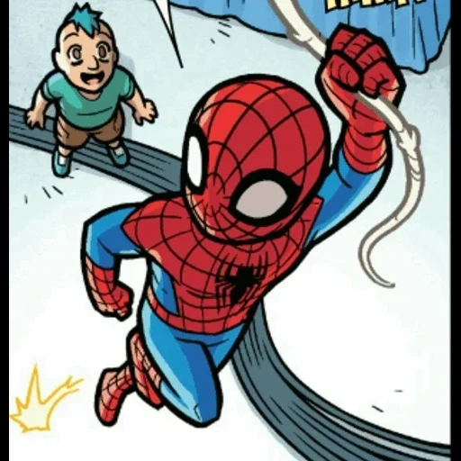 manusia laba-laba, mini people spider, komik laba laba manusia, komik laba laba pria chibi, chibi marvel man spider