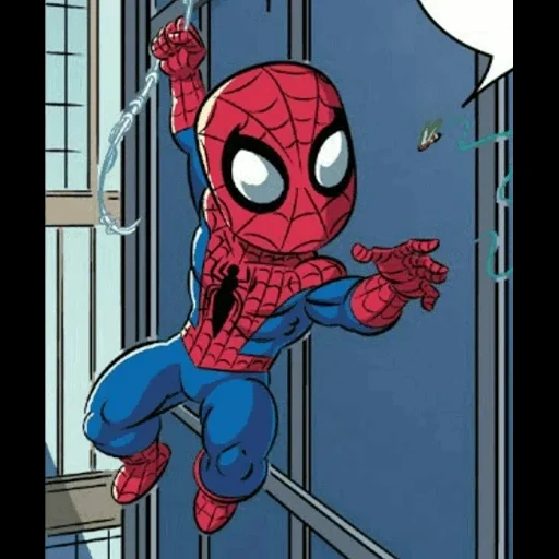komik, manusia laba-laba, komik laba laba manusia, chibi marvel man spider, komik lucu tentang pria laba laba
