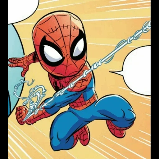 комиксы, человек-паук, человек-паук flash, чиби герои марвел человек паук