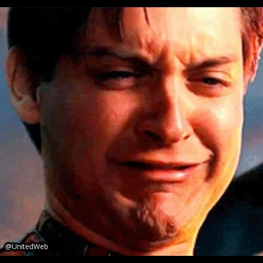 toby maguire, hombre araña, peter parker está llorando, llorando toby maguire, spider-man 3 enemigo de reflexión