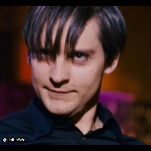 toby maguire, spider-man, toby maguire is evil, spider-man 3 actor, spider-man 3 the enemy of reflection