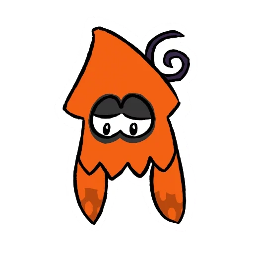 anime, splatoon-splatoon, squid di splatoon, calamari arancioni, logo squid splatoon