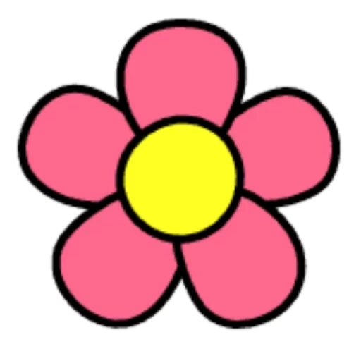 fleurs, pétales de fleur, camomille rose, fleurs pour enfants, fleur de dessin animé