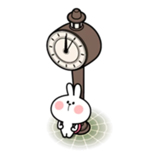 relógio, data de rabbit, relógio de bebê, mesa de bolso, padrão de despertador bonito