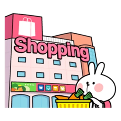 mimi, shopping, hiéroglyphes, dessin de kawai, modèles de shopping