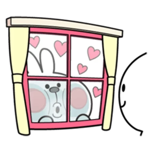 window, emoji, vector window, cute cartoon, coloring window