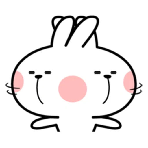 aufkleber kaninchen pu, aufkleber verwöhnt kaninchen, verwöhnte kaninchenaufkleber, aufkleber kaninchen, koreanische emoji kaninchen