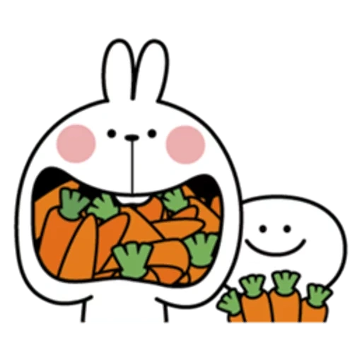pegatinas conejos pu, calcomanía de conejo coreano, rabbits amor, dibujo de conejo, conejo