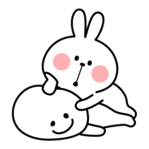 rabbit, two rabbits, rabbits love, the rabbit drawing is cute, cute rabbits