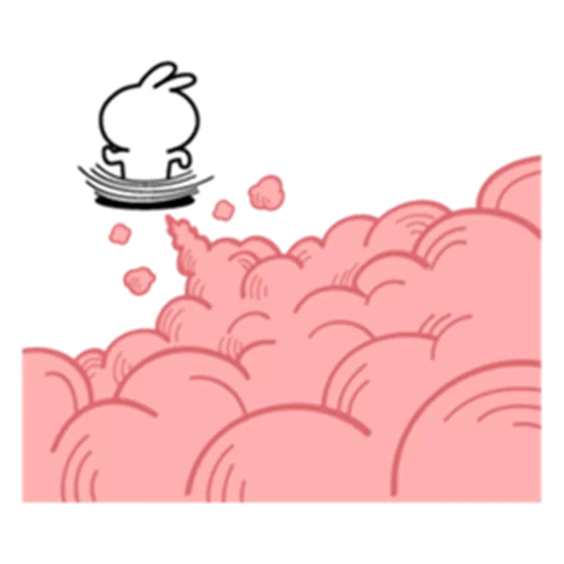 gambar lucu, awannya merah muda, ilustrasi awan
