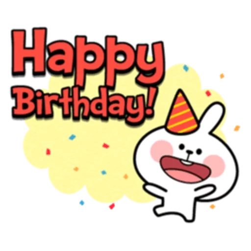 lapin, lapin, clipart, bâton de ligne, anniversaire de lapin gâté