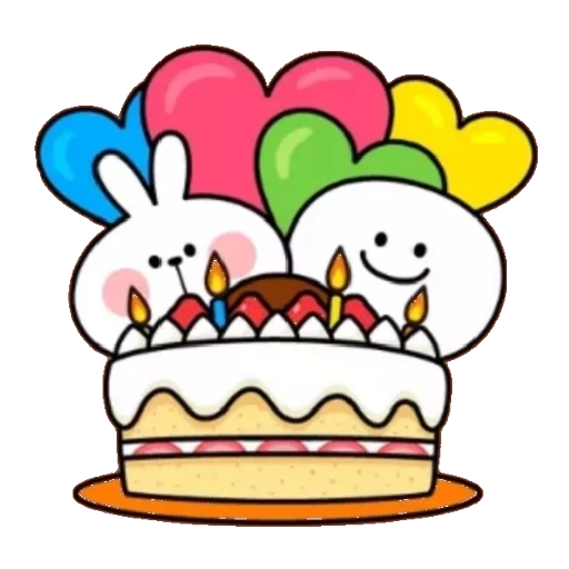 dar, conejo, clipart, amigos de tonton, feliz cumpleaños hello kitty postal